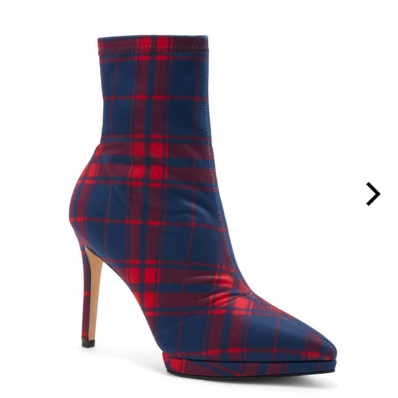 EUC worn once plaid booties sz 7 ❤️💙 by NY&C - Picture 1 of 5